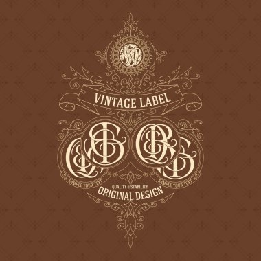 Eski vintage kartı ile çiçek süsleme - vektör