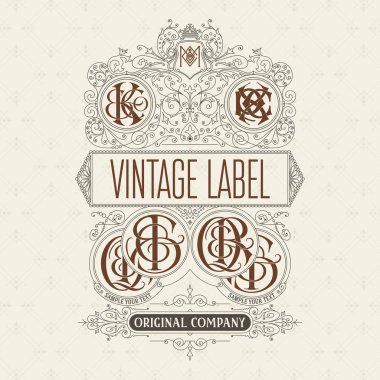 Eski vintage kartı ile çiçek süsleme - vektör