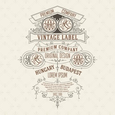 Eski vintage kartı ile çiçek süsleme - vektör