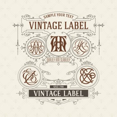 Eski vintage kartı ile çiçek süsleme - vektör