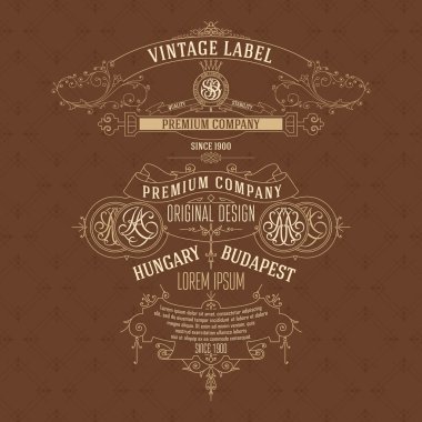 Eski vintage kartı ile çiçek süsleme - vektör