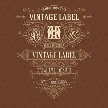 Eski vintage kartı ile çiçek süsleme - vektör