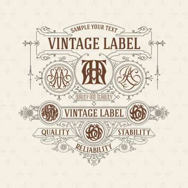 Eski vintage kartı ile çiçek süsleme - vektör