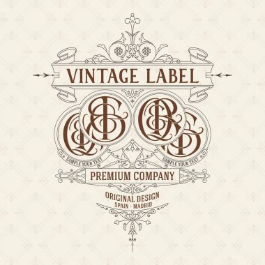 Eski vintage kartı ile çiçek süsleme - vektör