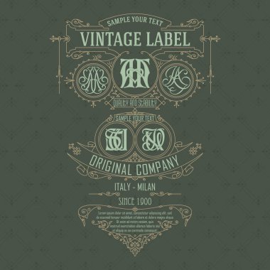 Eski vintage kartı ile çiçek süsleme - vektör