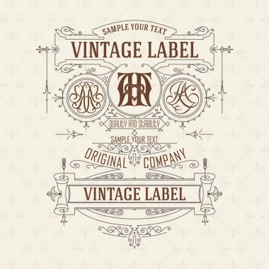 Eski vintage kartı ile çiçek süsleme - vektör