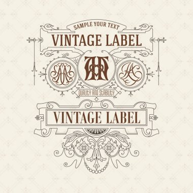 Eski vintage kartı ile çiçek süsleme - vektör