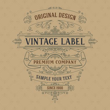 Eski vintage kartı ile çiçek süsleme - vektör