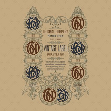 Eski vintage kartı ile çiçek süsleme - vektör