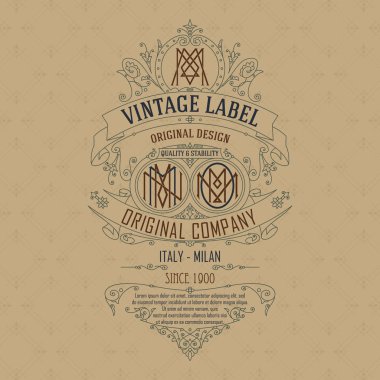 Eski vintage kartı ile çiçek süsleme - vektör