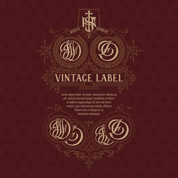 Eski vintage kartı ile çiçek süsleme - vektör