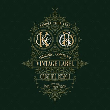 Eski vintage kartı ile çiçek süsleme - vektör