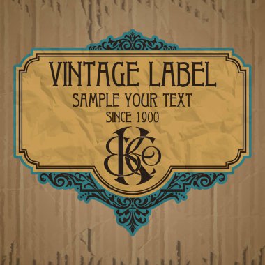 Vektör vintage öğeler: etiket art nouveau