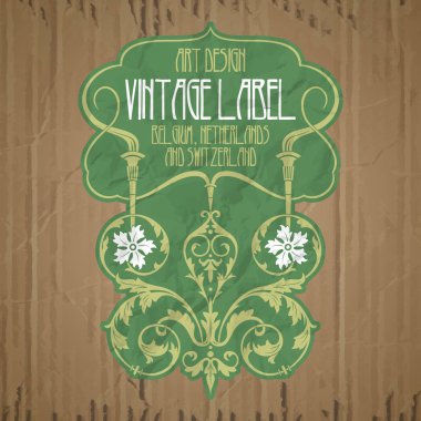 Vektör vintage öğeler: etiket art nouveau