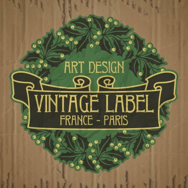 Vektör vintage öğeler: etiket art nouveau