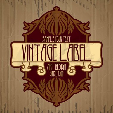 Vektör vintage öğeler: etiket art nouveau