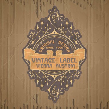 Vektör vintage öğeler: etiket art nouveau