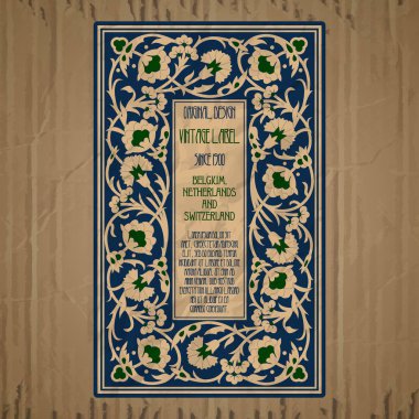 Vektör vintage öğeler: etiket art nouveau