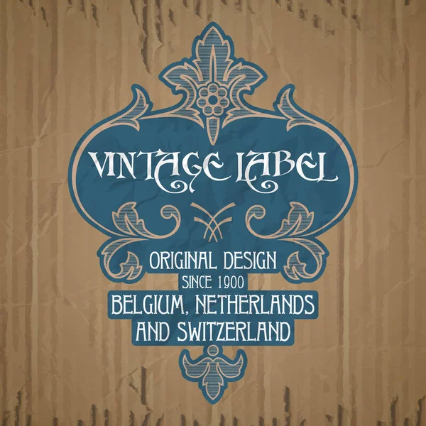 Vector vintage items: label art nouveau — Stockvector