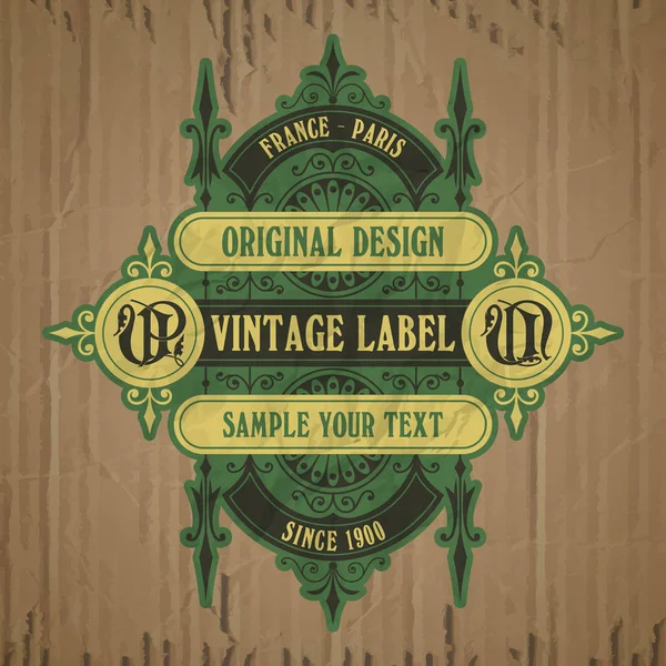 Vector vintage items: label art nouveau — Stockvector