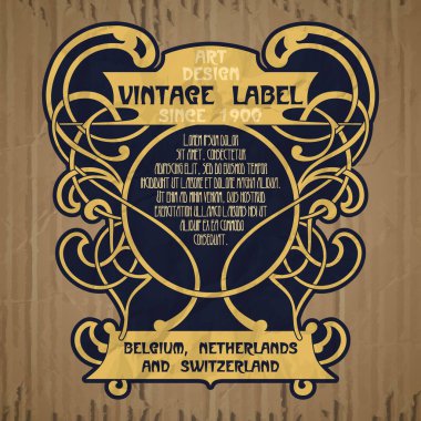 Vektör vintage öğeler: etiket art nouveau