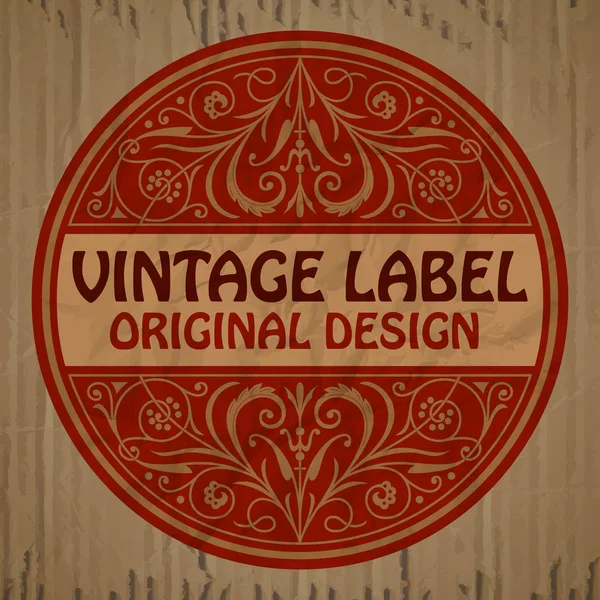 Vector vintage items: label art nouveau — Stockvector