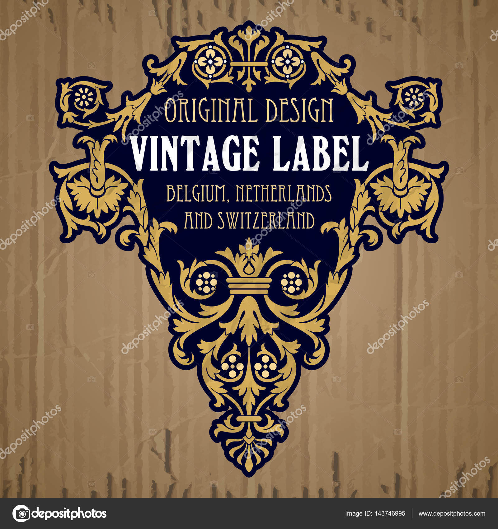 Vector vintage items label Art Nouveau Stock Vector by ©standart 143746995