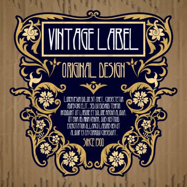 Vektör vintage öğeler: etiket art nouveau