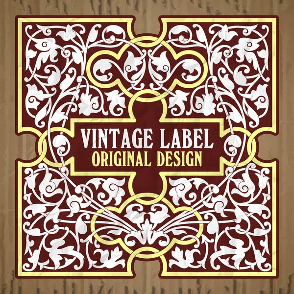 Vector vintage items: label Art Nouveau — Stock Vector