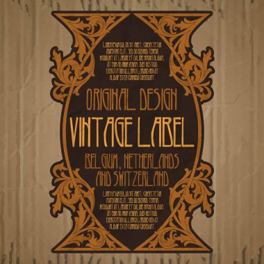 Vektör vintage öğeler: etiket art nouveau