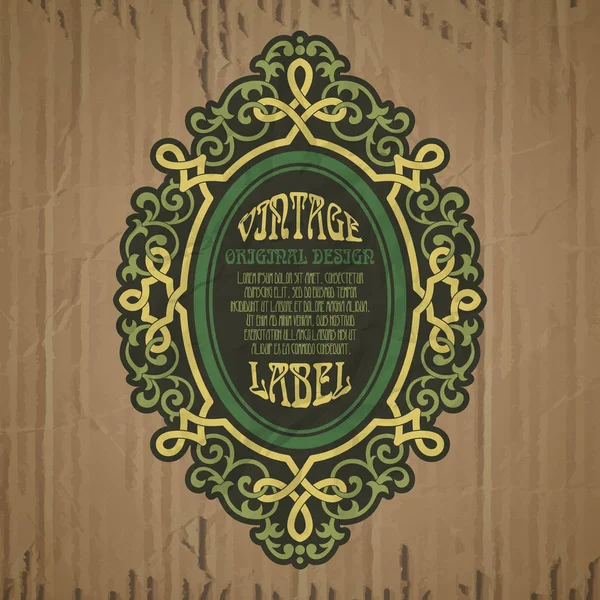 Vector vintage items: label Art Nouveau — Stock Vector