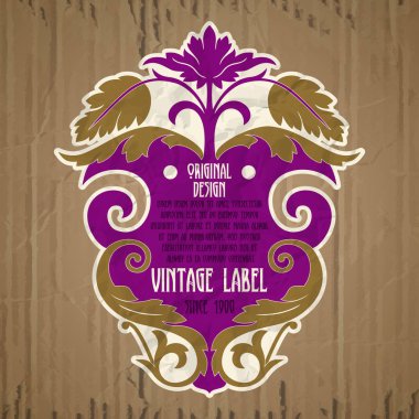 Vektör vintage öğeler: etiket art nouveau