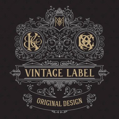 Eski vintage kartı ile çiçek süsleme - vektör