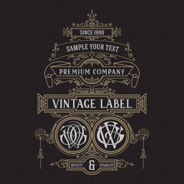 Eski vintage kartı ile çiçek süsleme - vektör