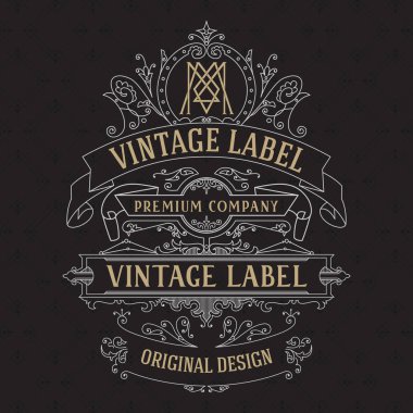 Eski vintage kartı ile çiçek süsleme - vektör