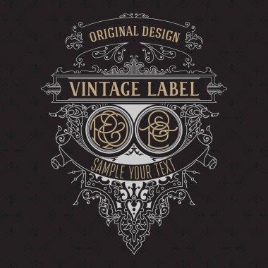 Eski vintage kartı ile çiçek süsleme - vektör