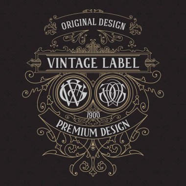 Eski vintage kartı ile çiçek süsleme - vektör