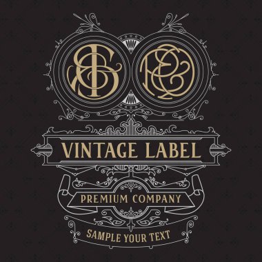 Eski vintage kartı ile çiçek süsleme - vektör