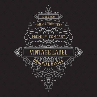 Eski vintage kartı ile çiçek süsleme - vektör