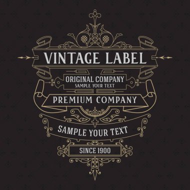 Eski vintage kartı ile çiçek süsleme - vektör