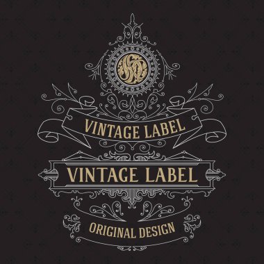 Eski vintage kartı ile çiçek süsleme - vektör