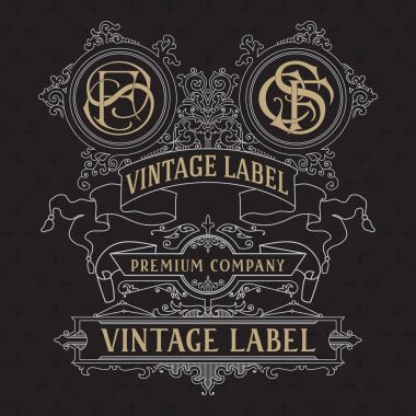 Eski vintage kartı ile çiçek süsleme - vektör