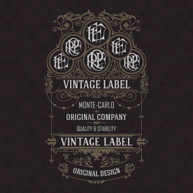 Eski vintage kartı ile çiçek süsleme - vektör