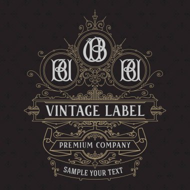 Eski vintage kartı ile çiçek süsleme - vektör