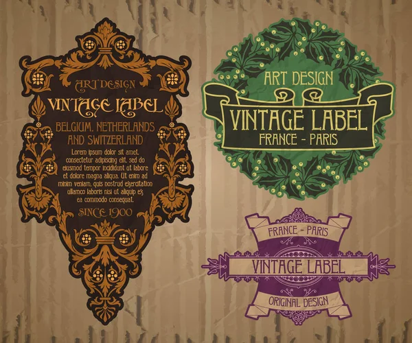 Vecteur vintage articles : label art nouveau — Image vectorielle