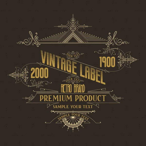 Prémio de rótulo tipográfico vintage - vector — Vetor de Stock