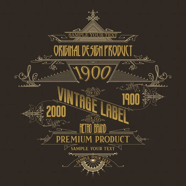 Prémio de rótulo tipográfico vintage - vector — Vetor de Stock