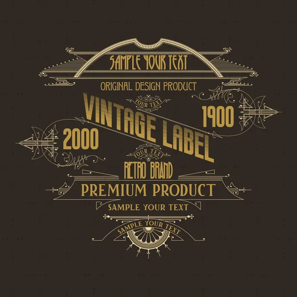 Étiquette typographique vintage premium - vecteur — Image vectorielle