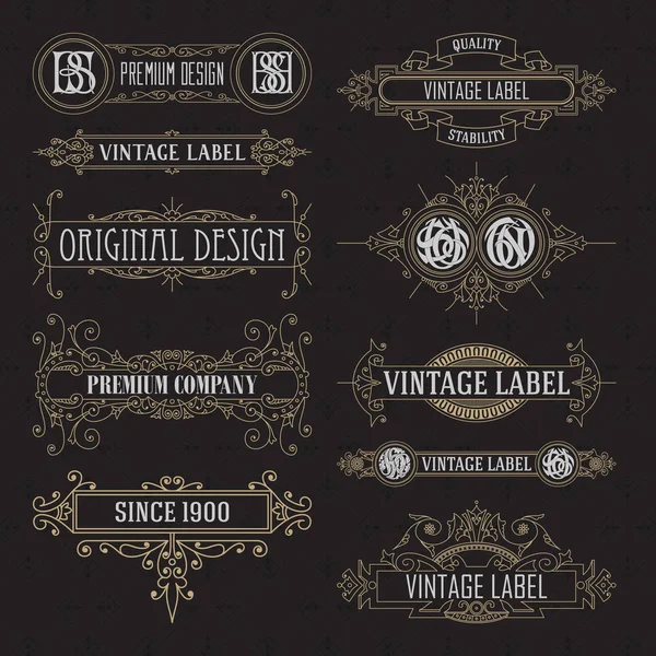 Set Luxury Logos template flourishes calligraphic — Stock Vector ...