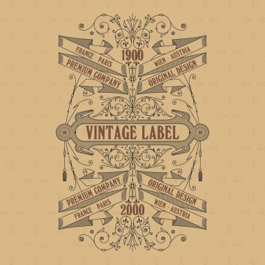 Eski vintage kartı ile çiçek süsleme - vektör